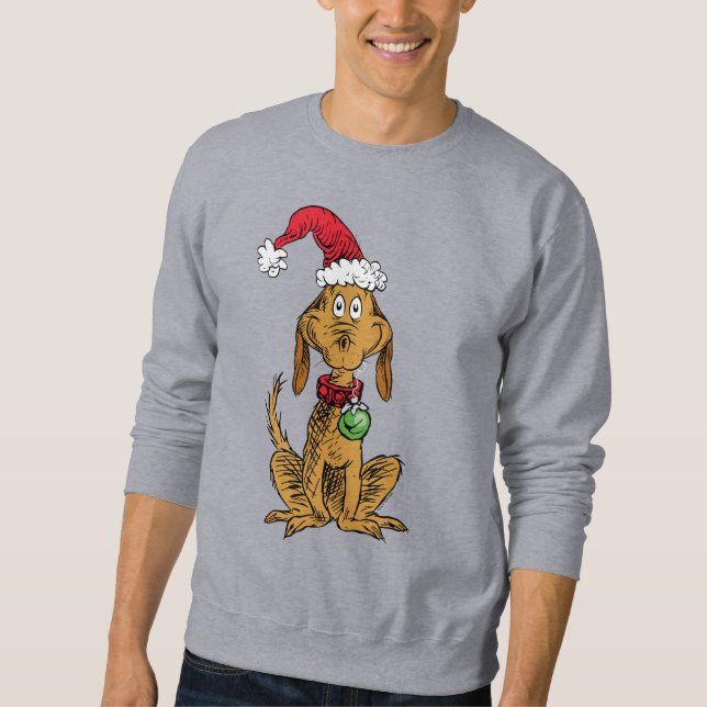 Max the Dog in Santa Hat Sweatshirt (Vorderseite)