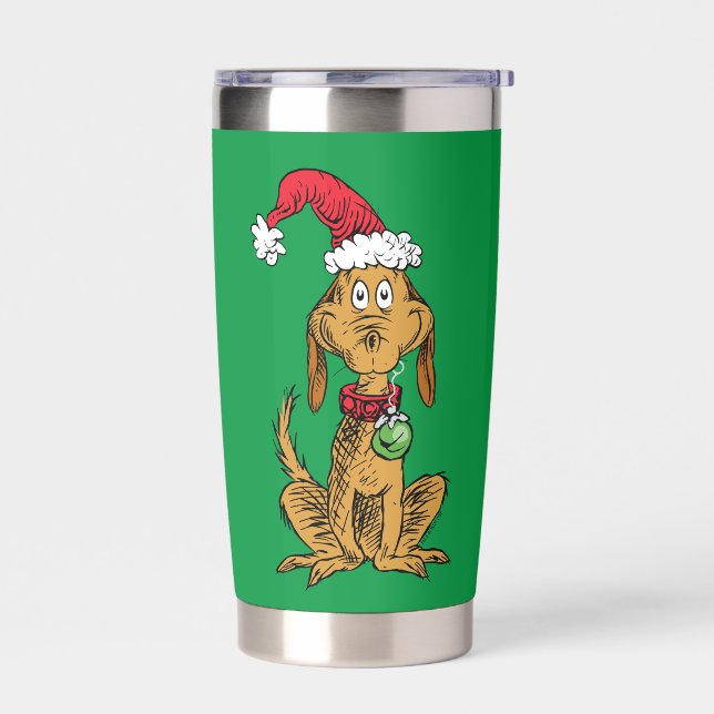 Max the Dog in Santa Hat Thermobecher (Links)