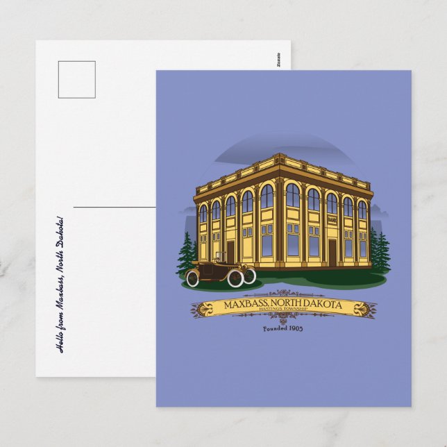 Maxbass Historic Town Square Feiertagspostkarte (Vorne/Hinten)