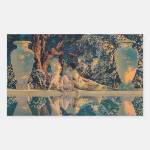 Maxfield Parrish Der Garten Allahs 1918 Fine Art Rechteckiger Aufkleber