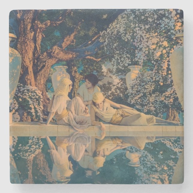 Maxfield Parrish Der Garten Allahs 1918 Fine Art Steinuntersetzer (Vorderseite)