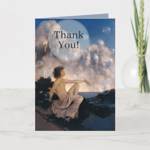 Maxfield Parrish Luftschlösser 1904 Vintage Fantas Dankeskarte