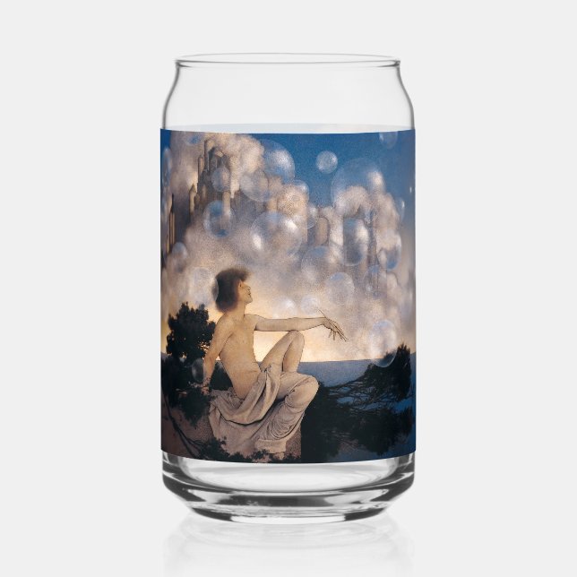 Maxfield Parrish Luftschlösser 1904 Vintage Fantas Dosenglas (Vorderseite)