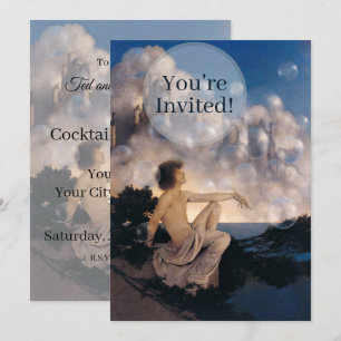 Maxfield Parrish Luftschlösser 1904 Vintage Fantas Einladung