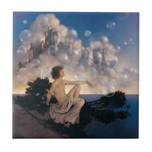 Maxfield Parrish Luftschlösser 1904 Vintage Fantas Fliese