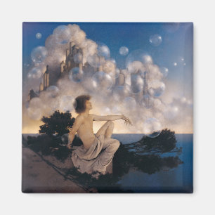 Maxfield Parrish Luftschlösser 1904 Vintage Fantas Magnet
