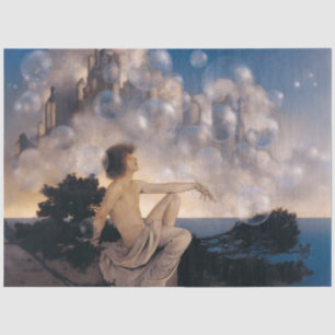 Maxfield Parrish Luftschlösser 1904 Vintage Fantas Seidenpapier