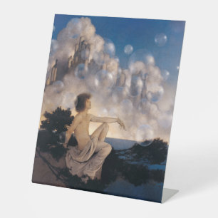 Maxfield Parrish Luftschlösser 1904 Vintage Fantas Sockelschild