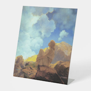 Maxfield Parrish Morgen 1922 Wolke Blau Fine Art Sockelschild