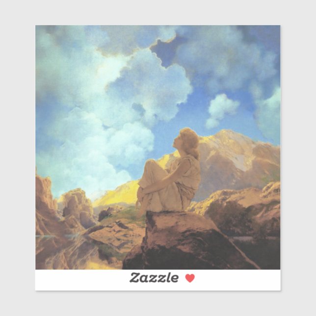 Maxfield Parrish Morgen 1922 Wolken Blau Fine Art Aufkleber (Blatt)