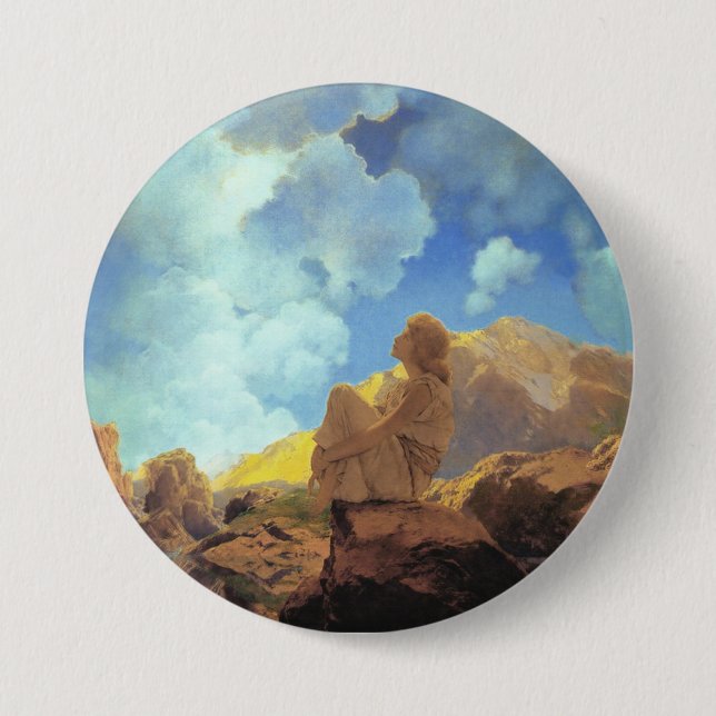 Maxfield Parrish Morgen 1922 Wolken Blau Fine Art Button (Vorderseite)