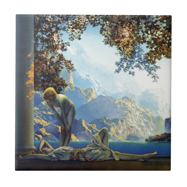 Maxfield Parrish Tagesanbruch Fliese (Vorderseite)
