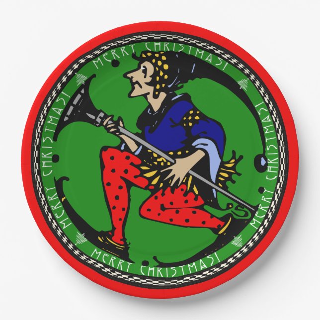 Maxfield Parrish-y Christmas Elf (Cookie Tray) Pappteller (Vorderseite)