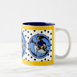 Maxfield Parrish-y Hanukkah Elf v2 Zweifarbige Tasse