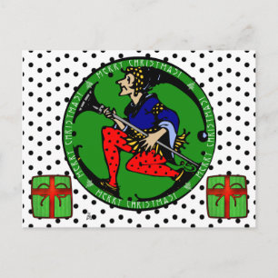 Maxfield Parrish-y Weihnachtself Feiertagspostkarte