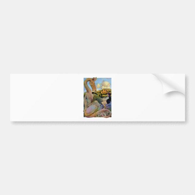 Maxfield Parrishs Konversation mit einem Drachen Autoaufkleber (Vorne)