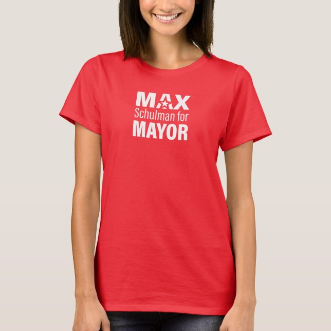 MaxForMayor Red Tee Shirt (Vorderseite)