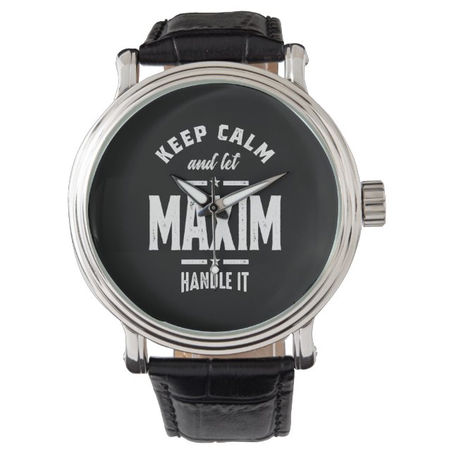 Maxim Personalisiert Name Geburtstag Armbanduhr (Vorderseite)