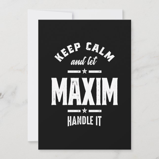Maxim Personalisiert Name Geburtstag Einladung (Vorderseite)
