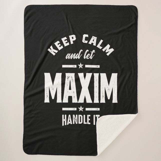 Maxim Personalisiert Name Geburtstag Sherpadecke (Vorderseite)