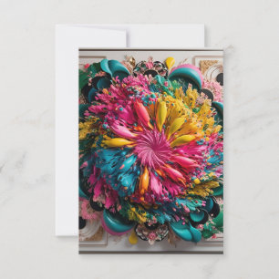 Maximal druckbar Abstrakt farbig RSVP Karte
