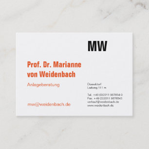 Maximal elegante Orange Visitenkarte