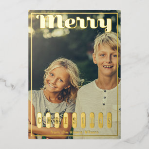 Maximal Merry Script Weihnachts-Foto Folien Feiertagskarte