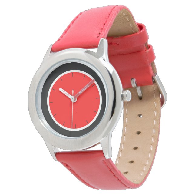 maximal rot und schwarz armbanduhr (Schrägansicht)