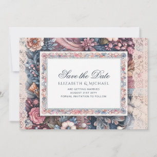 Maximal Save the Date Vintage Blumenschrift Einladung