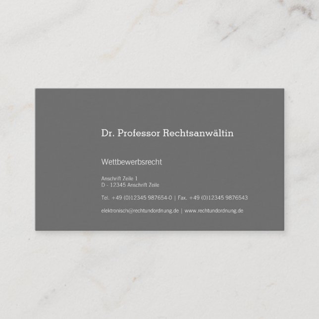 Maximal Understatement Visitenkarte (Vorderseite)