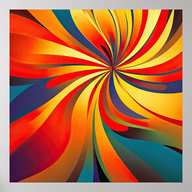 Maximale Blume Wavy Design Poster (Vorne)