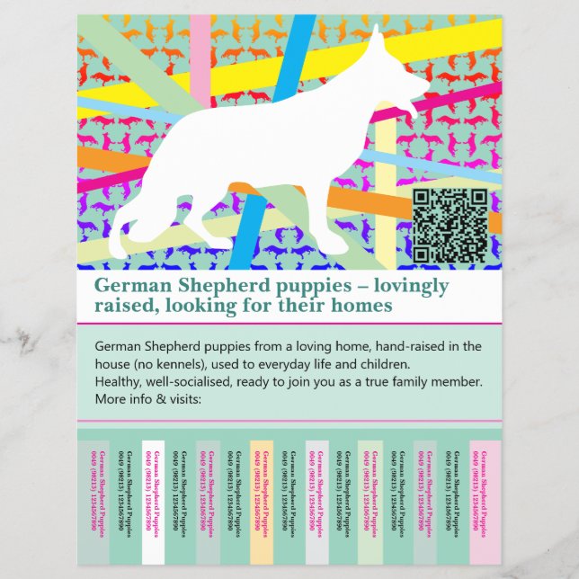 Maximaler Schäferhund personalisierter Flyer (Vorne)