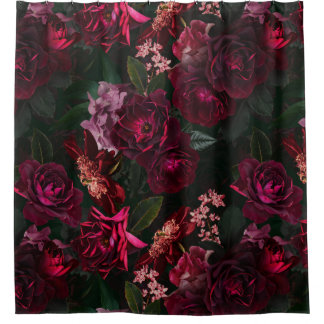 Maximalism Real Moody Rose Florals Duschvorhang