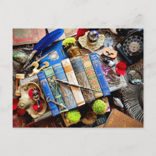 Maximalist Bibliophile Feiertagspostkarte