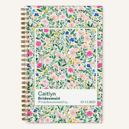 Maximalist Bridesmaid Wildflower Floral Pattern Notizbuch