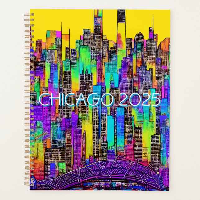 Maximalist Chicago Skyline Planer (Vorderseite)