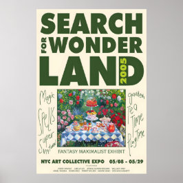 Maximalist Garden Tea Party Art Print Poster