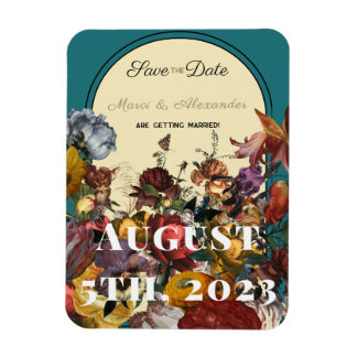 Maximalist Jewel Toned Wedding Save the Date Magnet