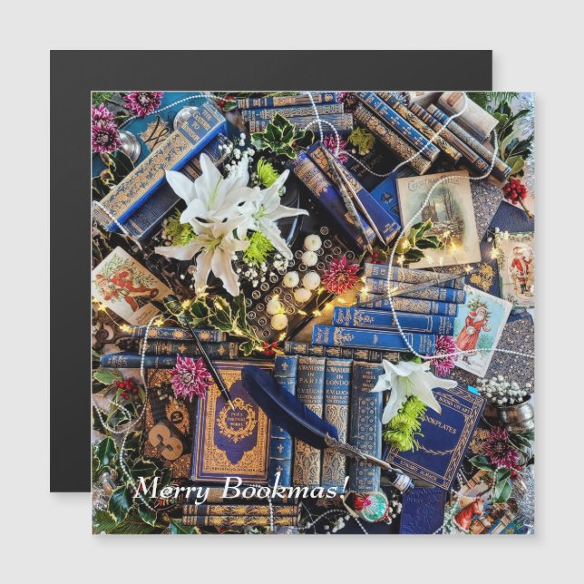 Maximalist Merry Bookmas Magnetkarte (Vorne/Hinten)