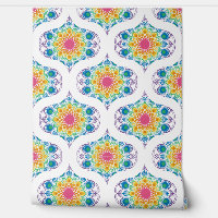 Maximalist Rainbow Floral Fountain Retro Ogee