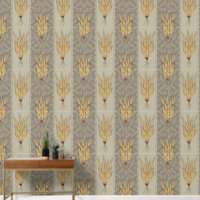 Maximalist Wheat and Blätter Pattern - Greige Beig