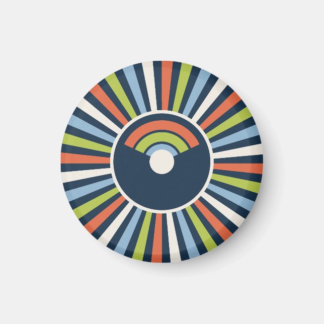 Maximalistische 80er-Sonnenstrahlen in Persimone Magnet (Vorne)