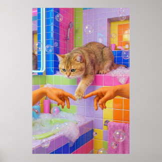 Maximalistische Badezimmer-Wandkunst, Britisch Kur Poster