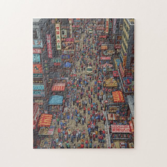 Maximalistische Chaos-Szene Puzzle (Vertikal)