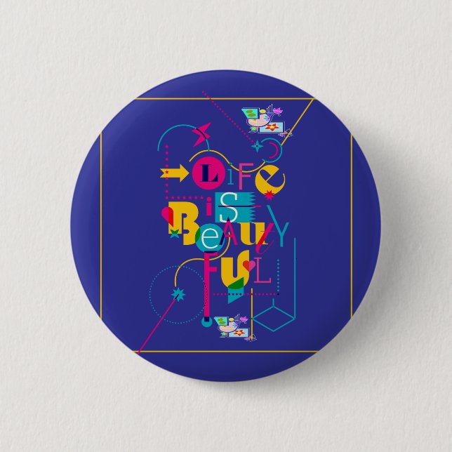 Maximalistische Designs für dynamische Persönlichk Button (Vorderseite)