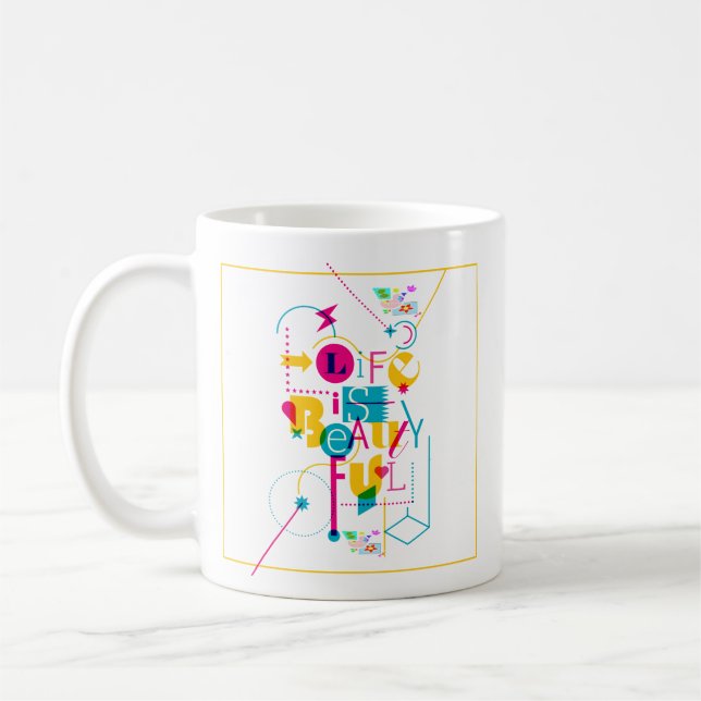 Maximalistische Designs für dynamische Persönlichk Kaffeetasse (Links)