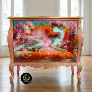 Maximalistische Dinosaurier-Möbel-Decoupage Seidenpapier
