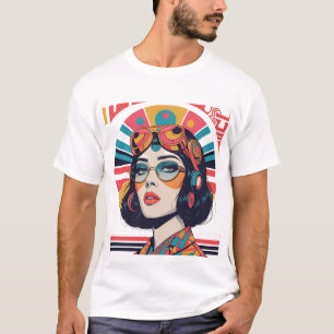 Maximalistische Retro-Nostalgie Illustration eines T-Shirt
