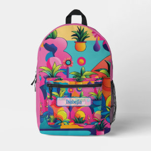 Maximalistische Topfpflanzen Bedruckter Rucksack