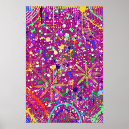 Maximalistischer Abstrakt in kühnen Farben Poster